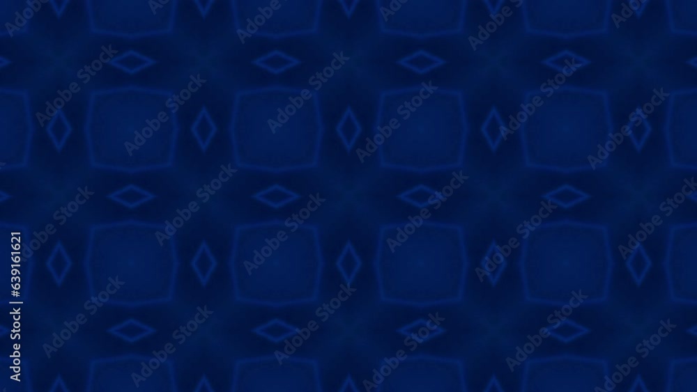 Blue kaleida background looping and moving around. Blue kaleida background looping and moving around.