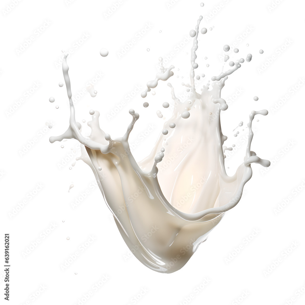 milk splash isolated on clear background