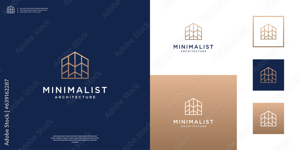Minimalist home architecture logo design inspiration