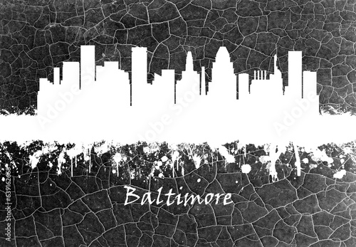 Baltimore skyline B&W #639162668