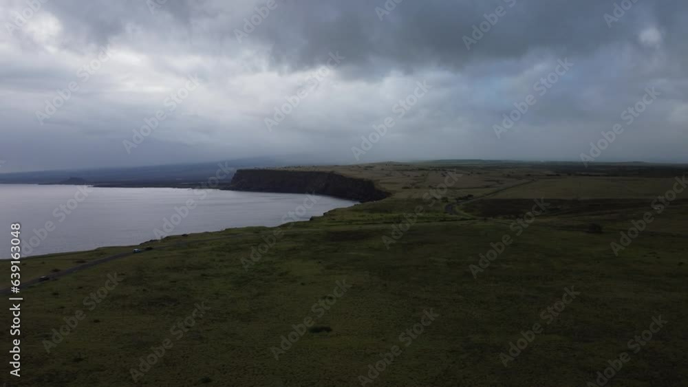 Aerial view of the southernmost point in the USA in Hawaii with beautiful landscape and sea Aerial view of the southernmost point in the USA in Hawaii with beautiful landscape and sea