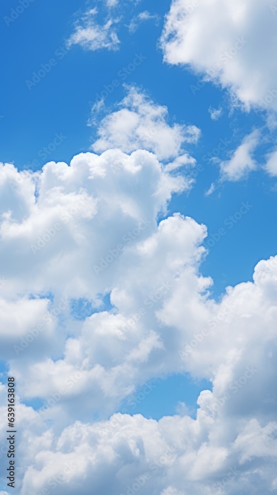 Blue sky with white clouds. Generative AI Blue sky with white clouds. Generative AI