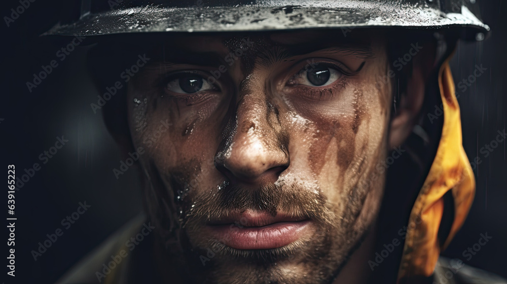 Coal miner on a black background Coal miner on a black background