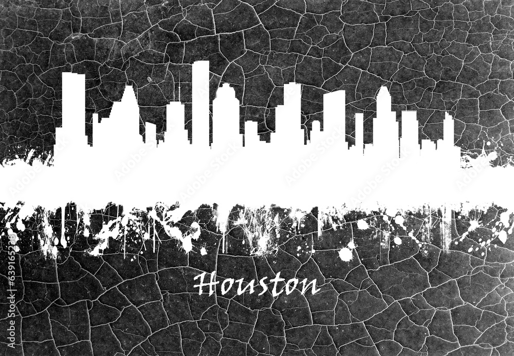 Houston skyline B&W