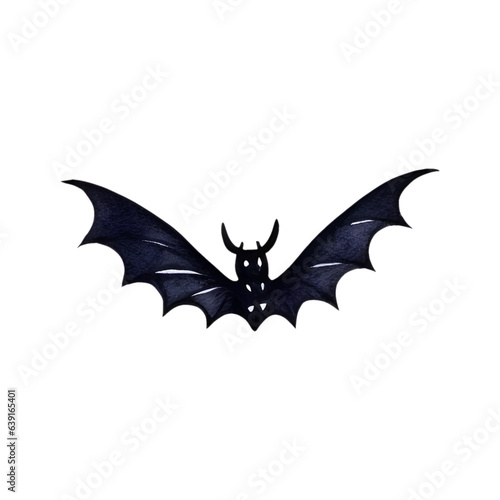 bat isolated on white background. water color style. element of halloween.