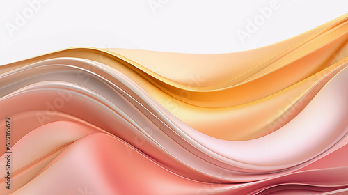 Abstract technological virtual background with gradient pink and yellow curves