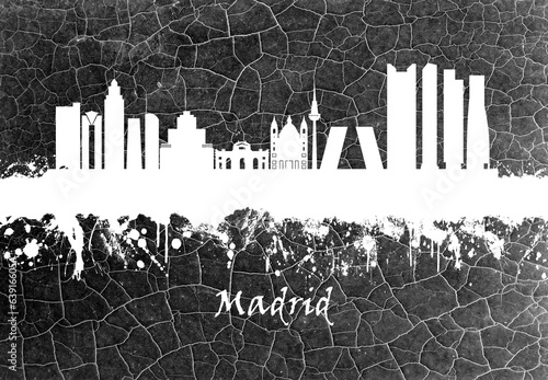 Madrid skyline B&W