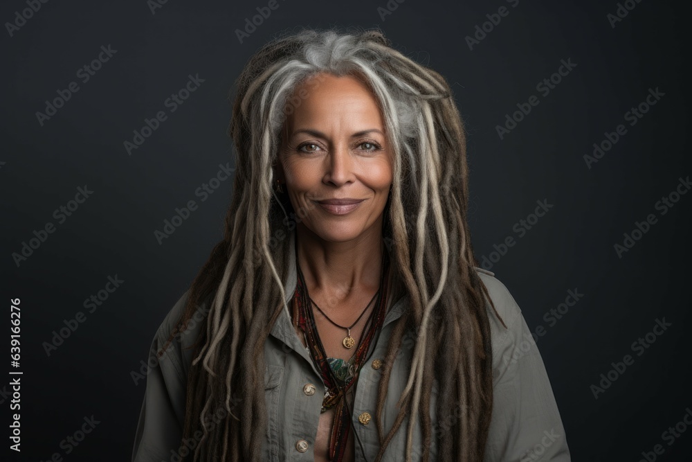 Mature woman dreadlocks care. Generate Ai Mature woman dreadlocks care. Generate Ai