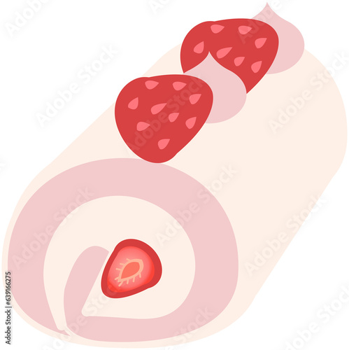 Strawberry Roll Cake Icon