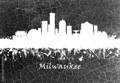 Milwaukee skyline B&W #639166499