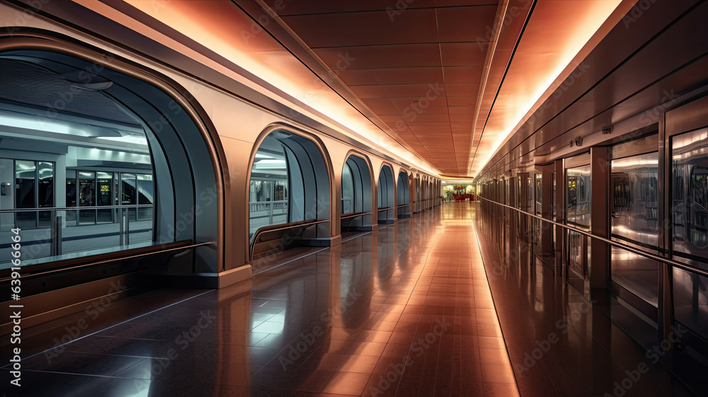 contemporary hallway of airport.generative ai contemporary hallway of airport.generative ai