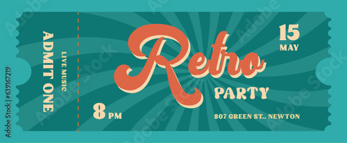 Retro party ticket