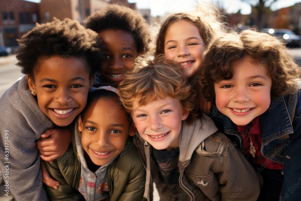 African and American children, boys and classmates, education, elementary school, friendship