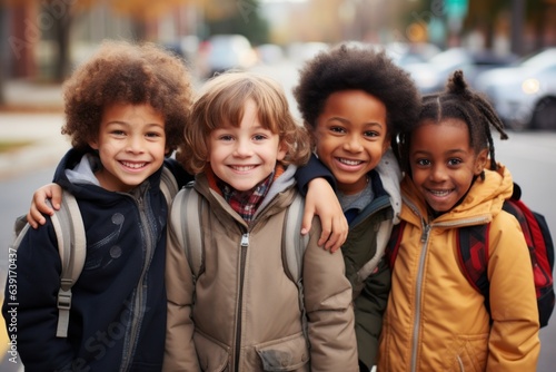 African and American children, boys and classmates, education, elementary school, friendship