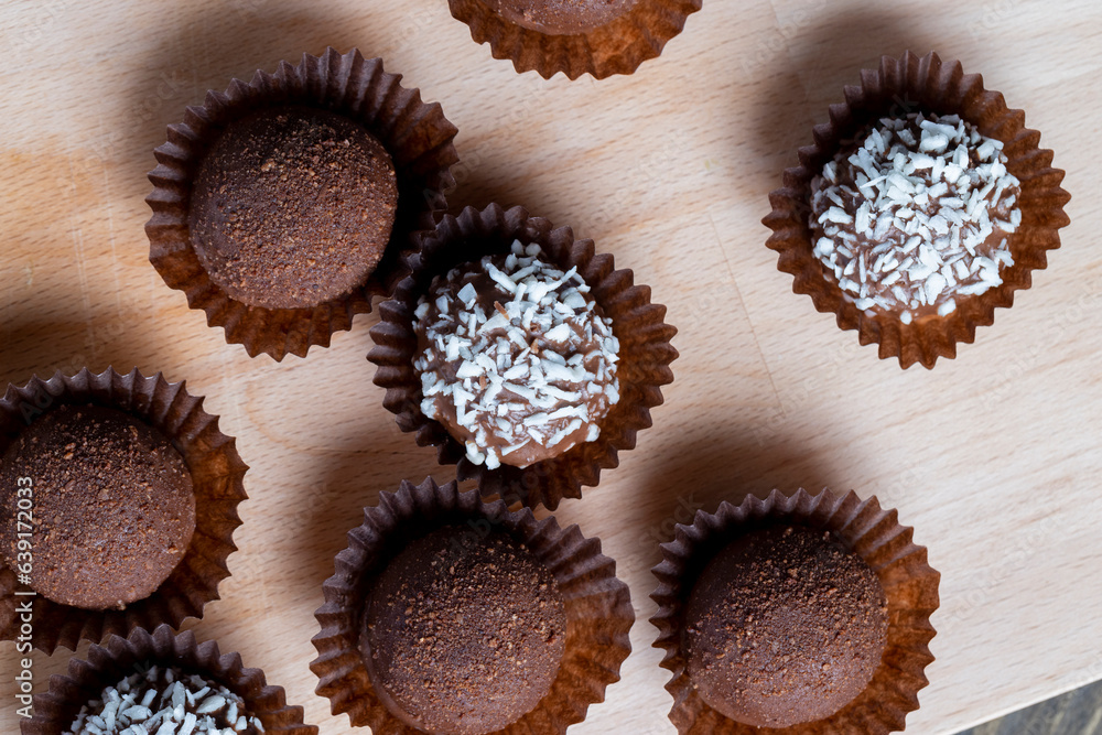 Chocolates with coconut sweet filling Chocolates with coconut sweet filling