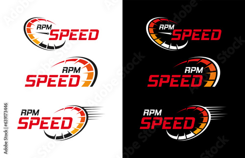 Set bundle RPM speed logo design icon template