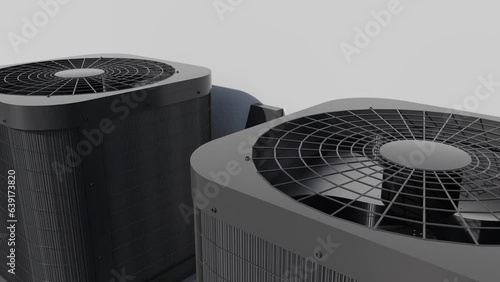 Air conditioning in the backyard. 3d render photo