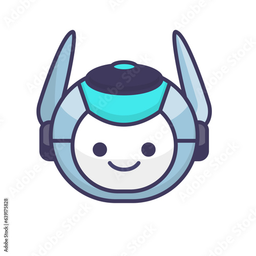 Robot Head Avatar Vector Design. Cartoon Robot Head Icon