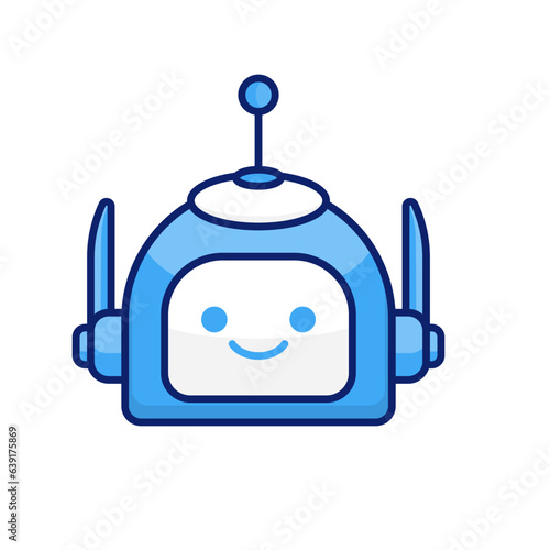 Robot Head Avatar Vector Design. Cartoon Robot Head Icon