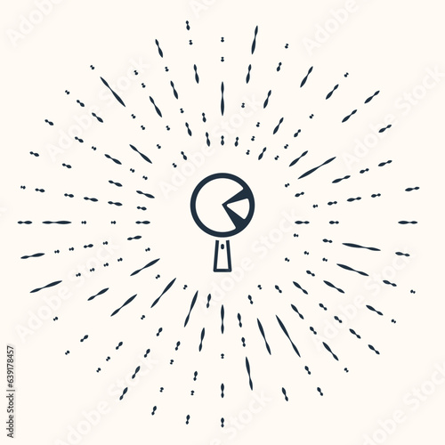 Grey Omelette in frying pan icon isolated on beige background. Omelet in a skillet. Abstract circle random dots. Vector