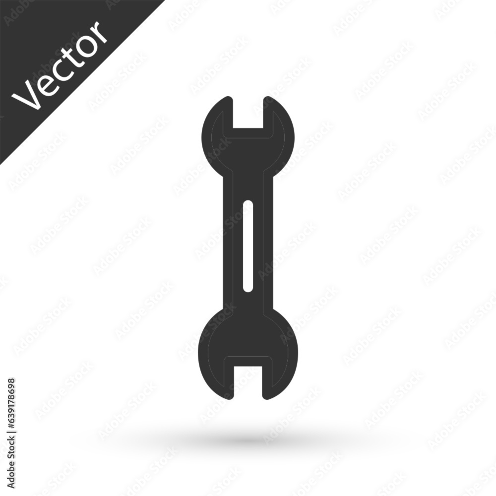 Grey Wrench spanner icon isolated on white background. Vector Grey Wrench spanner icon isolated on white background. Vector