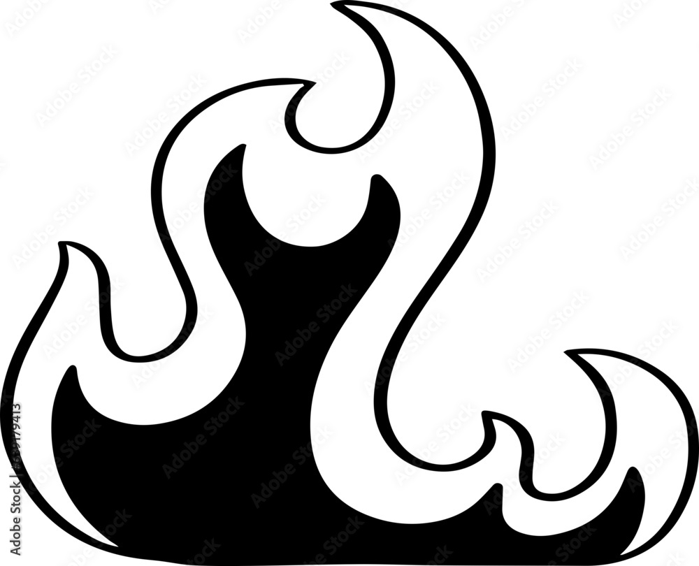 Fototapeta premium hand drawn fire illustration.