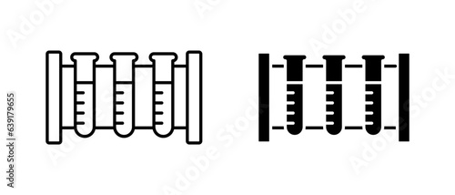 Chemical test tubes vector icon set. Science laboratory symbol