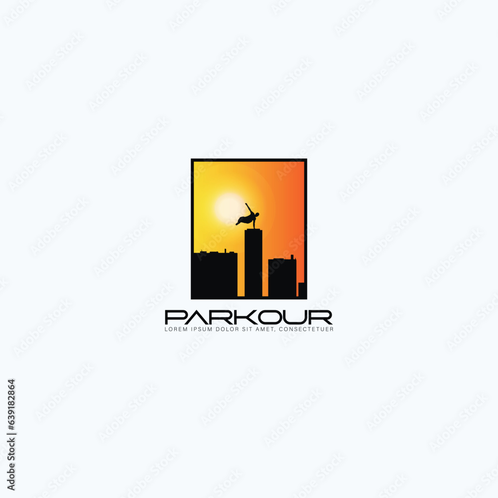 Parkour Practitioner illustration flat vector elements. Will be perfect for t-shirts, textile, banner, postcard, poster.parkour logo vector