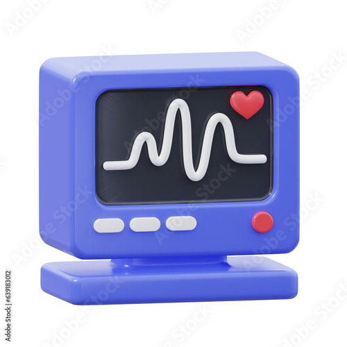 3D Heartrate Monitor Illustration