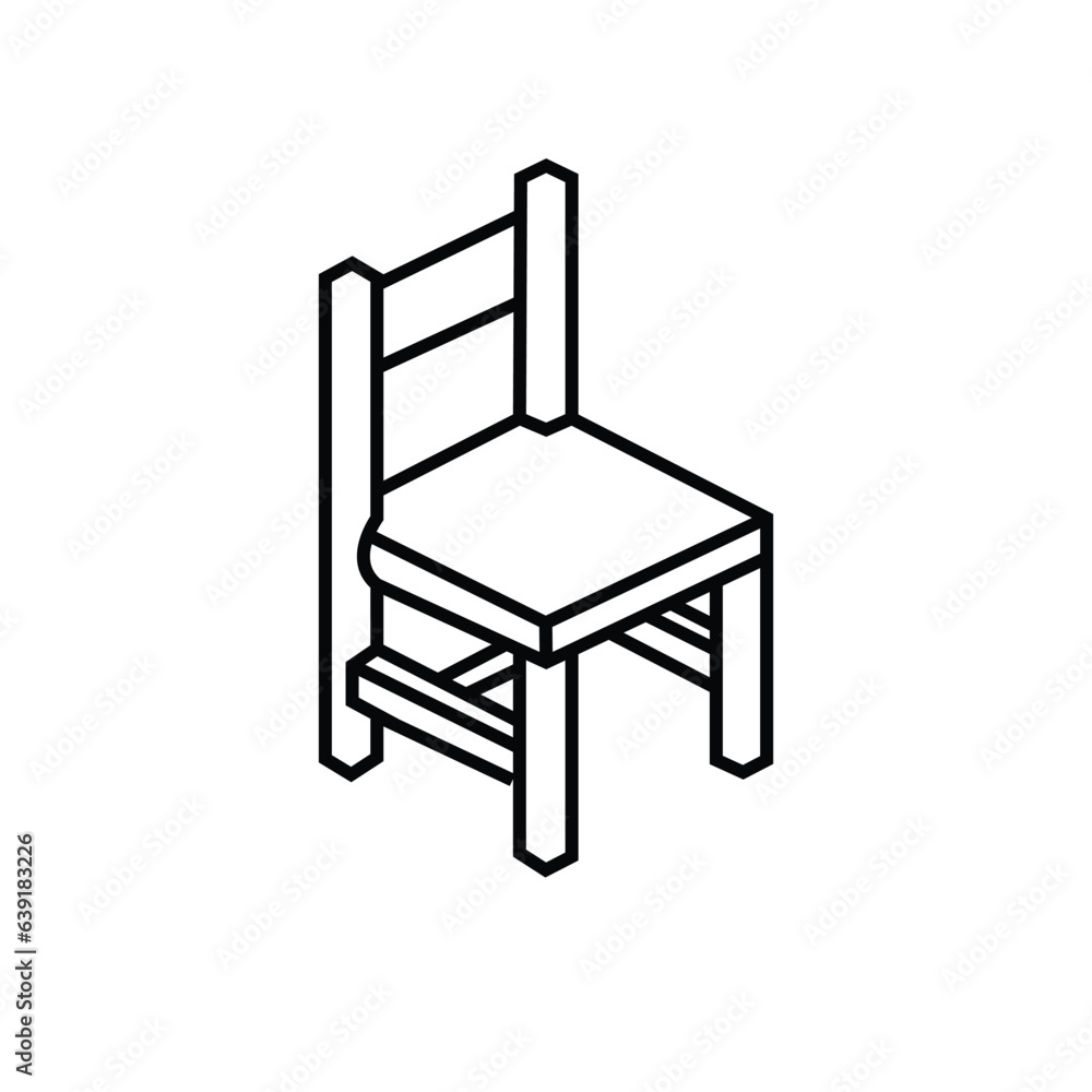 Chair outline element Royalty Free Vector Image.