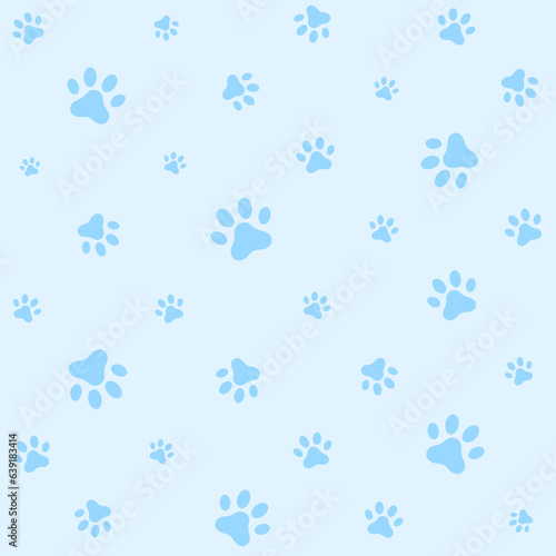 Seamless pattern with paw prints. Vector Illustration. 