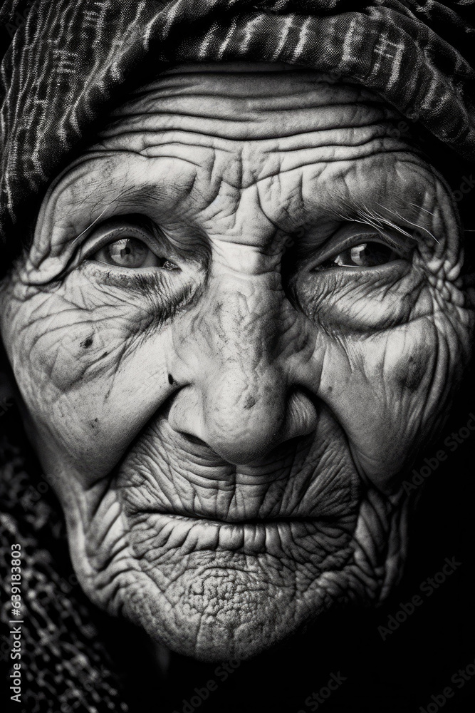 An elderly woman, her face etched with lines of wisdom and experience.generative ai An elderly woman, her face etched with lines of wisdom and experience.generative ai