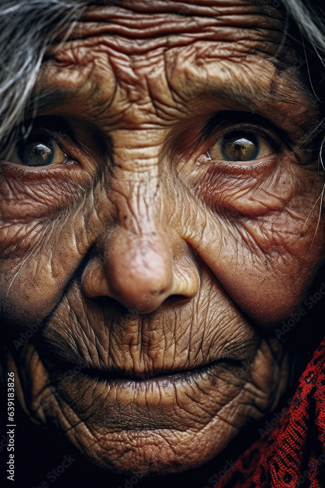 An elderly woman, her face etched with lines of wisdom and experience.generative ai An elderly woman, her face etched with lines of wisdom and experience.generative ai