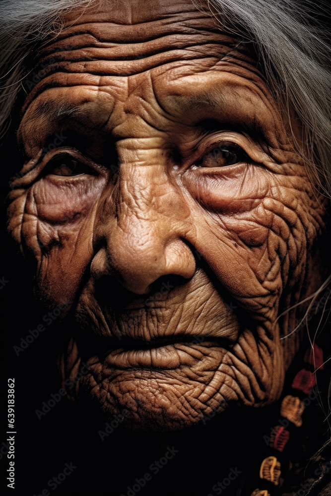 An elderly woman, her face etched with lines of wisdom and experience.generative ai An elderly woman, her face etched with lines of wisdom and experience.generative ai