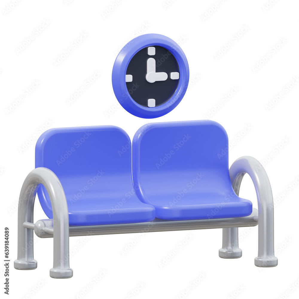 Fototapeta premium 3D Waiting Room Illustration