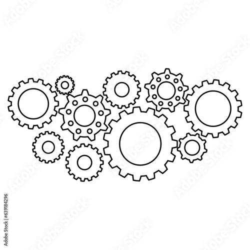 Gear icon vector set. clockwork illustration sign collection. Mechanics symbol.