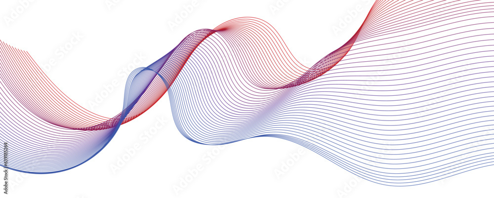 Fototapeta premium pink ribbon isolated on white. abstract background with lines