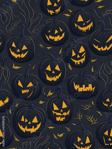 Seamless pattern with pumpkins for Halloween. Vector illustration