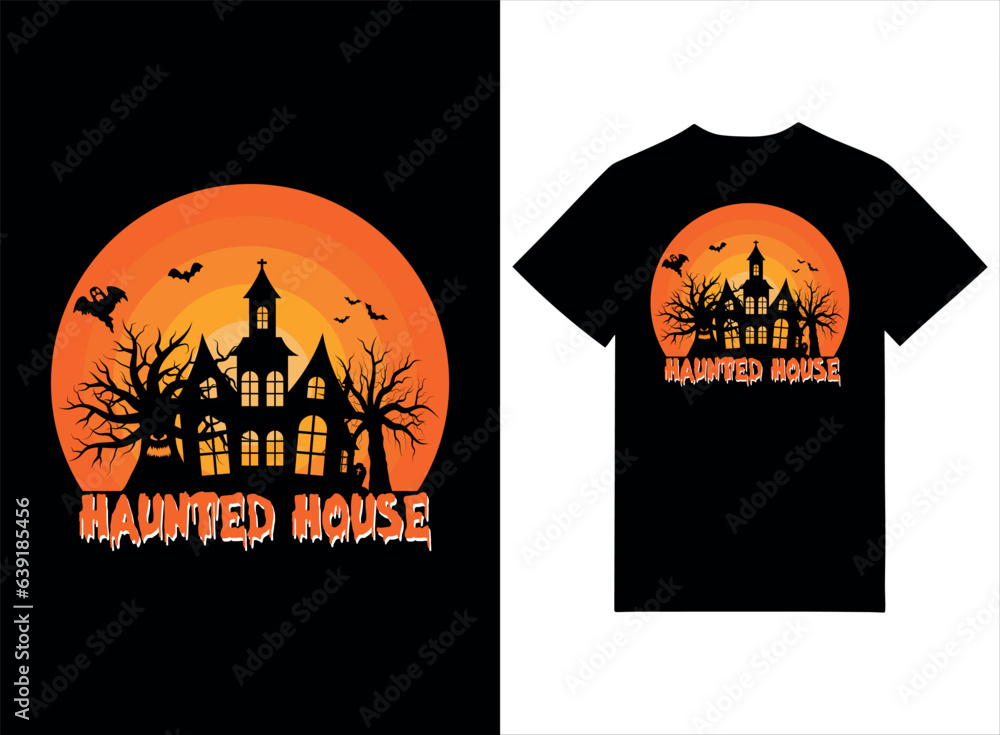  Halloween T-shirt Design - Haunted House