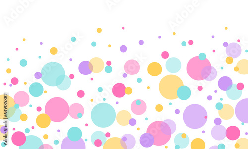 Cute colorful pastel dots confetti background flat style