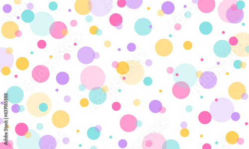 Seamless circle pattern cute pastel color polka dots wallpaper, website, poster, background