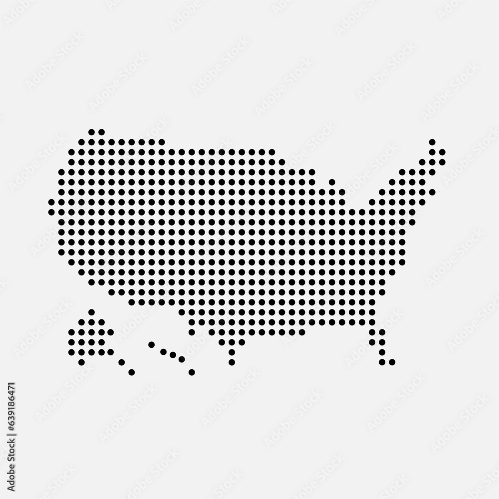 USA dotted map. Vector design.