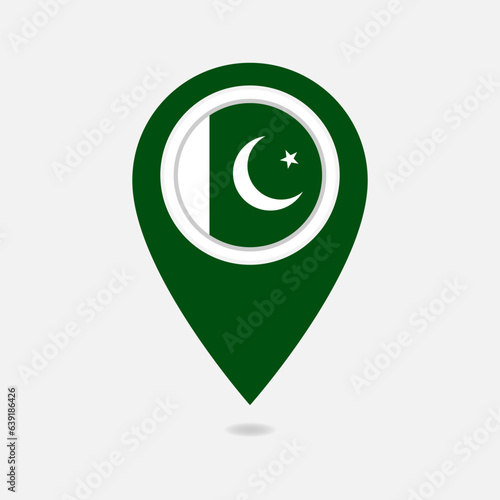 Pakistan pin map icon. Vector design.