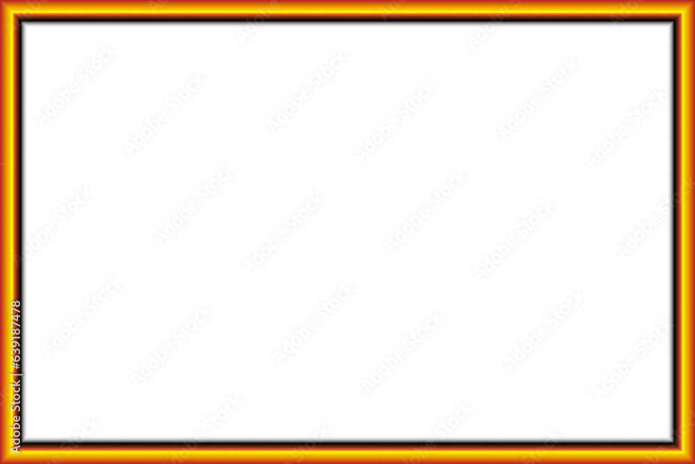 Empty picture frame. White background. Golden border. Empty picture frame. White background. Golden border.