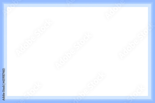 Empty picture frame. White background. Blue border.