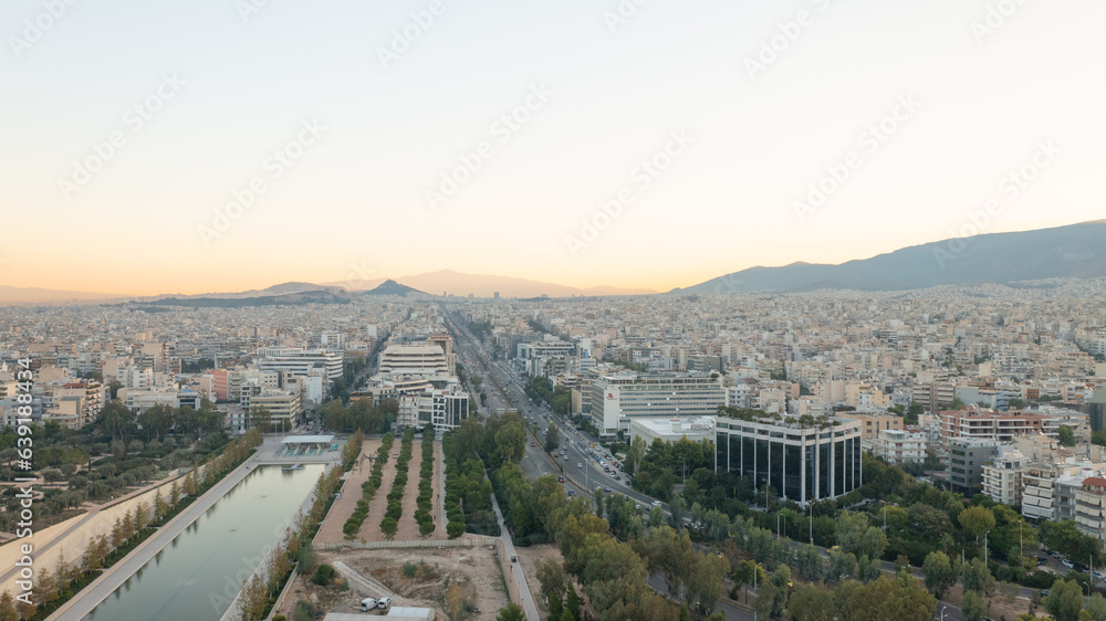Athens Cityscape and Park View: Urban Nature Meets Metropolis