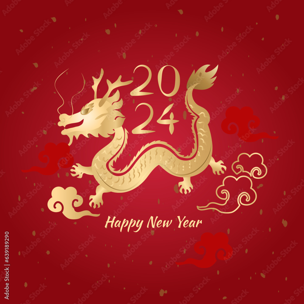 custom made wallpaper toronto digitalElegance Chinese new year 2024 year background. translation : Happy chinese new year, year of dragon.