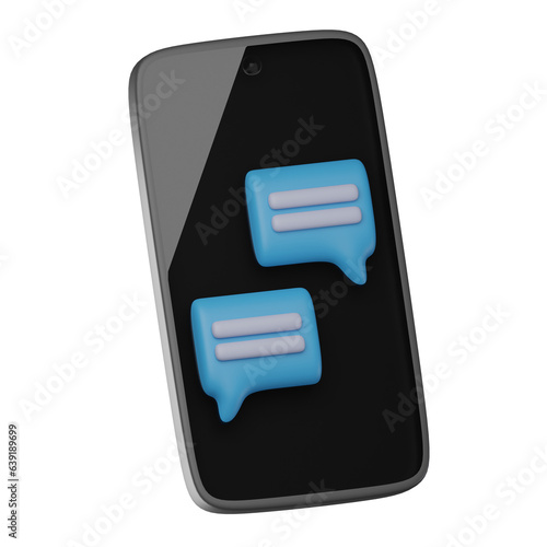3D Mobile Chat Illustration