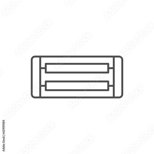 Fluorescent lamp line outline icon