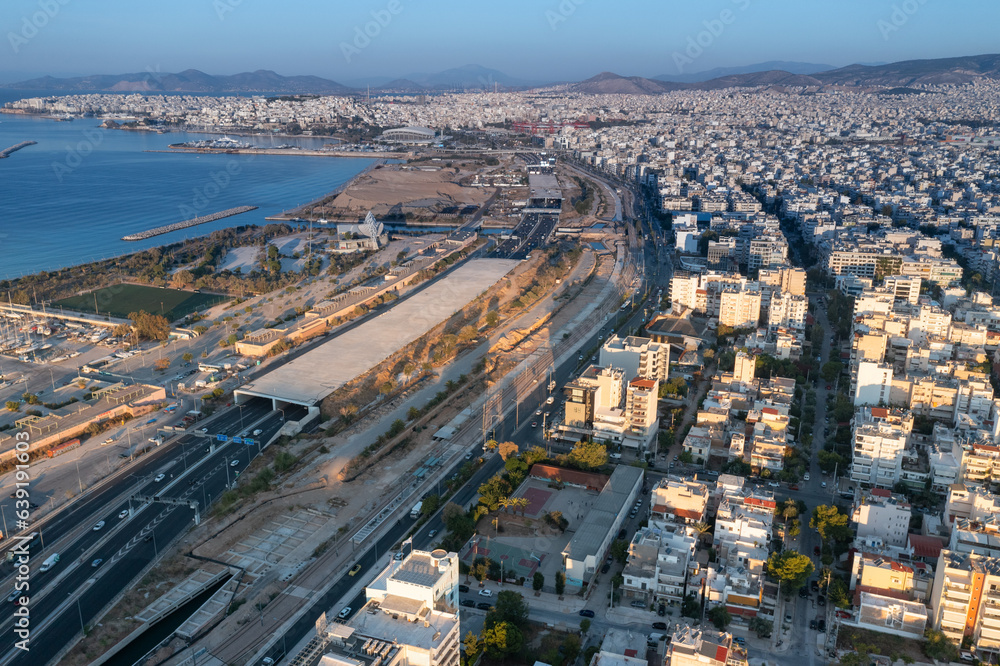 Leof. Poseidonos Perspective: High-Speed Road and Tunnel View in Athens